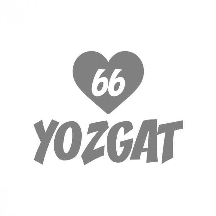 Kalpli 66 Yozgat Araba Sticker 17x17 Cm Gri