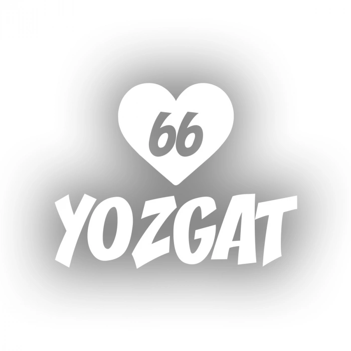 Kalpli 66 Yozgat Araba Sticker 17x17 Cm Beyaz