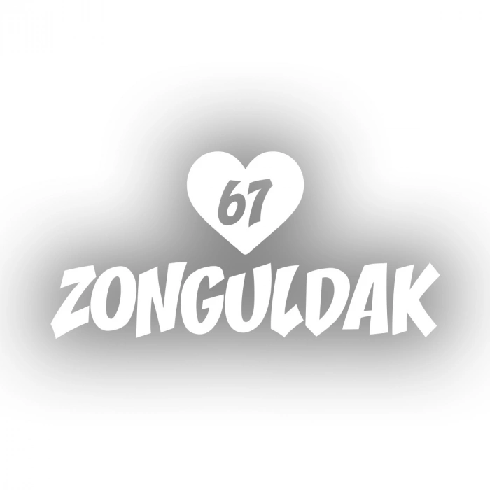 Kalpli 67 Zonguldak Araba Sticker 17x17 Cm Beyaz