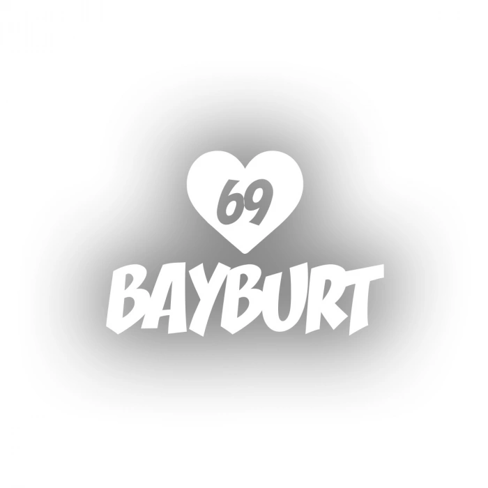 Kalpli 69 Bayburt Araba Sticker 17x17 Cm Beyaz