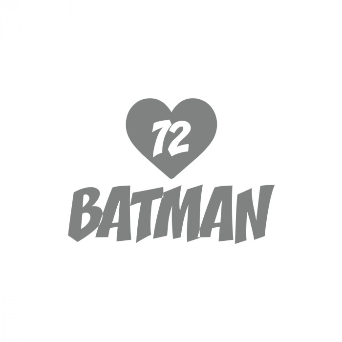 Kalpli 72 Batman Araba Sticker 17x17 Cm Gri