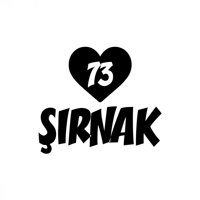 Kalpli 73 Şırnak Araba Sticker 17x17 Cm Siyah
