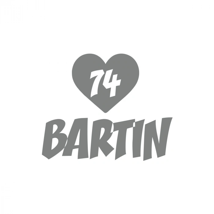 Kalpli 74 Bartın Araba Sticker 17x17 Cm Gri