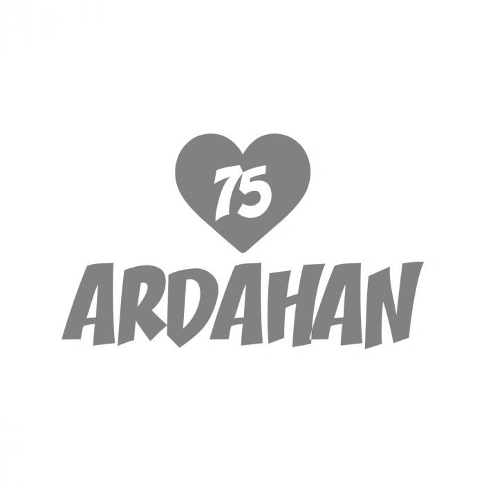Kalpli 75 Ardahan Araba Sticker 17x17 Cm Gri