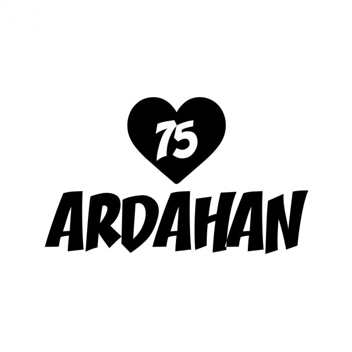 Kalpli 75 Ardahan Araba Sticker 17x17 Cm Siyah