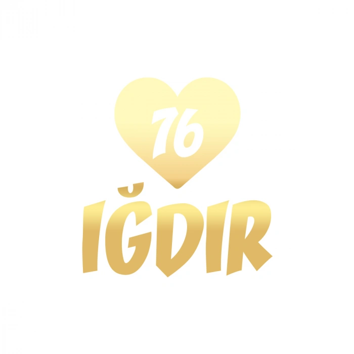 Kalpli 76 Iğdır Araba Sticker 17x17 Cm Gold