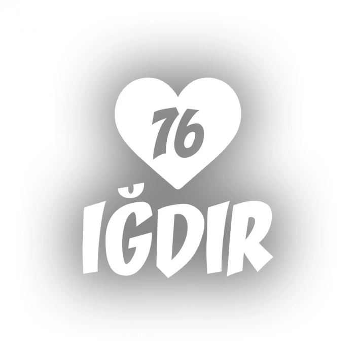 Kalpli 76 Iğdır Araba Sticker 17x17 Cm Beyaz
