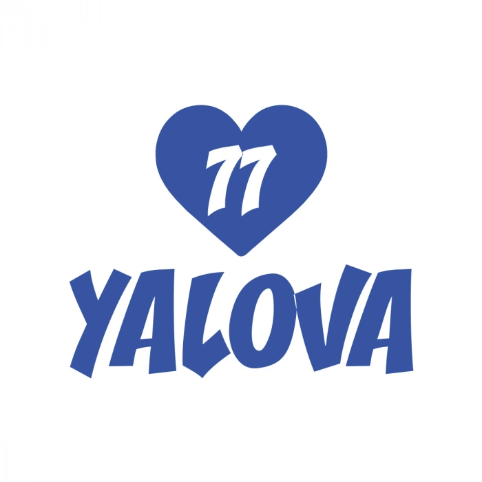 Kalpli 77 Yalova Araba Sticker 17x17 Cm Mavi