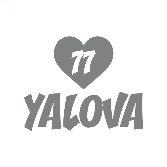 Kalpli 77 Yalova Araba Sticker 17x17 Cm Gri