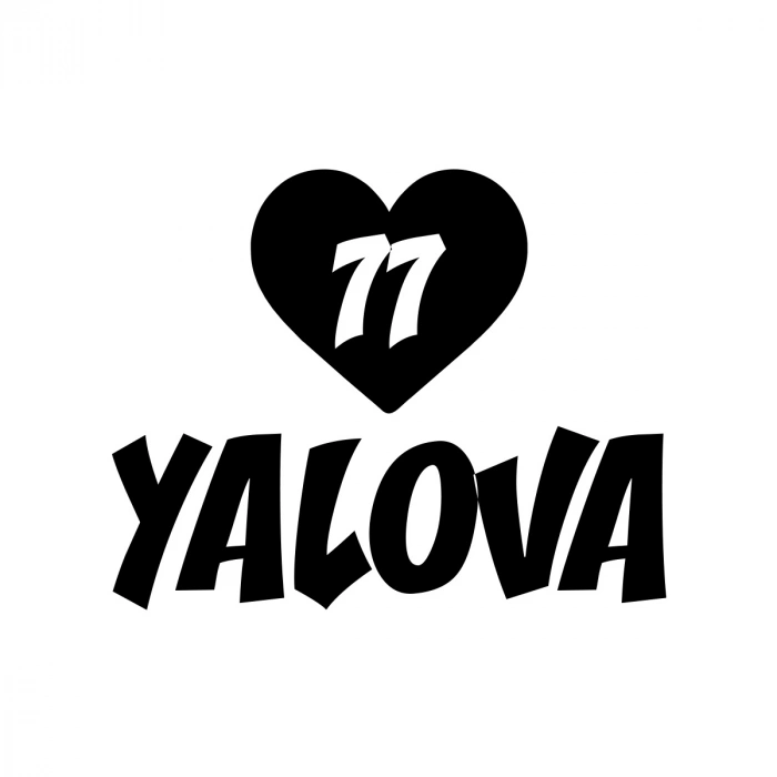 Kalpli 77 Yalova Araba Sticker 17x17 Cm Siyah