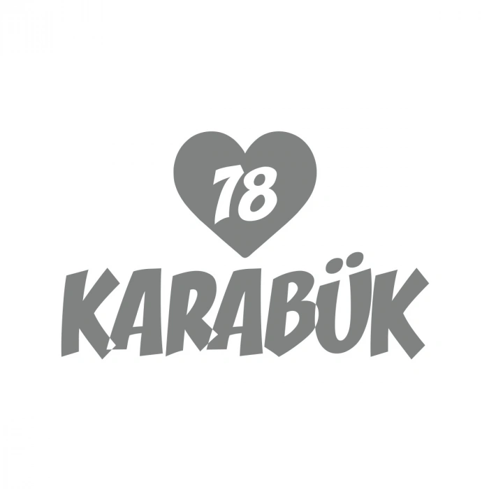 Kalpli 78 Karabük Araba Sticker 17x17 Cm Gri