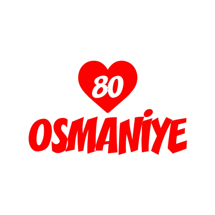 Kalpli 80 Osmaniye Araba Sticker 17x17 Cm Kırmızı