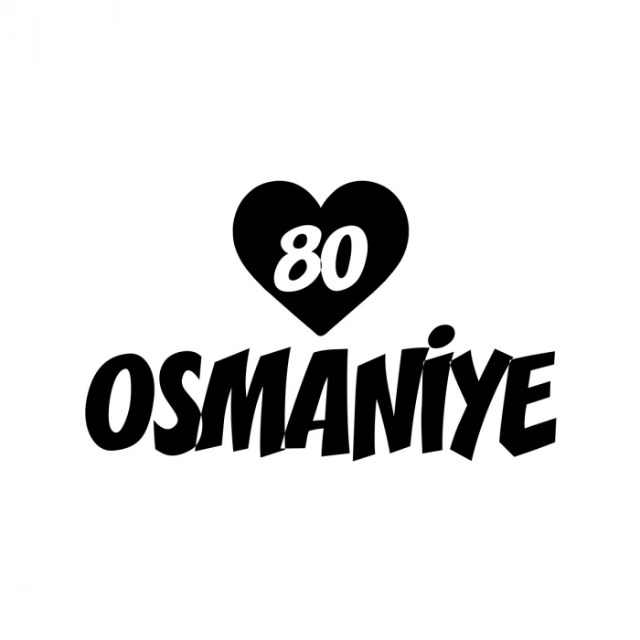 Kalpli 80 Osmaniye Araba Sticker 17x17 Cm Siyah