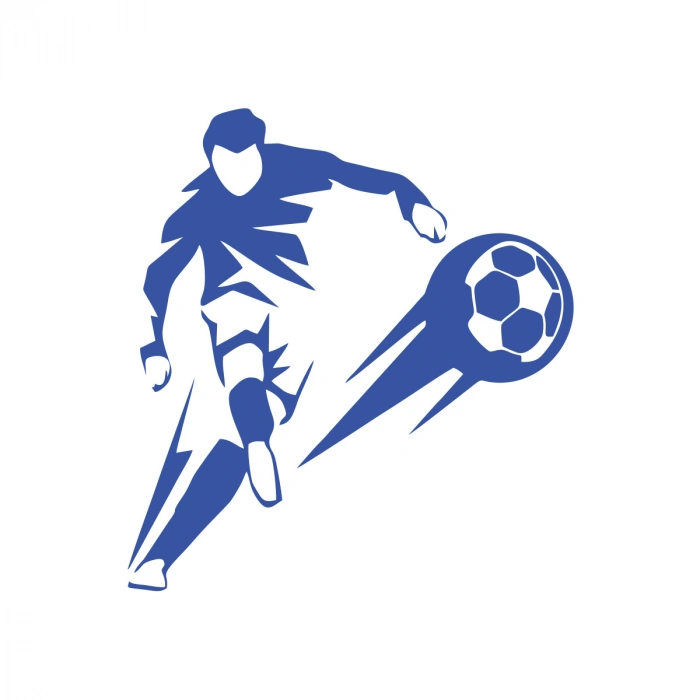 Futbol Oynayan Adam Araba Sticker 17x17 Cm Mavi