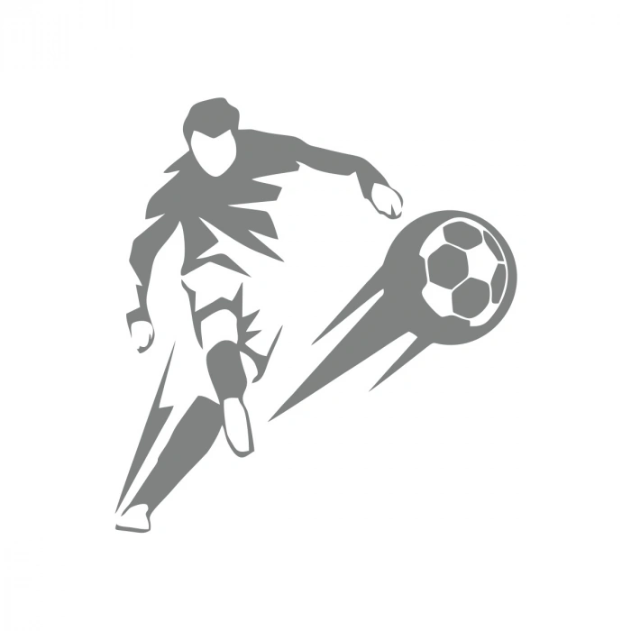 Futbol Oynayan Adam Araba Sticker 17x17 Cm Gri
