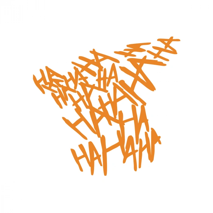 Hahahaha Araba Sticker 17x17 Cm Turuncu