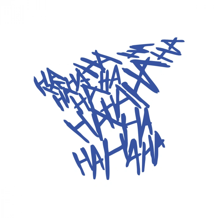 Hahahaha Araba Sticker 17x17 Cm Mavi