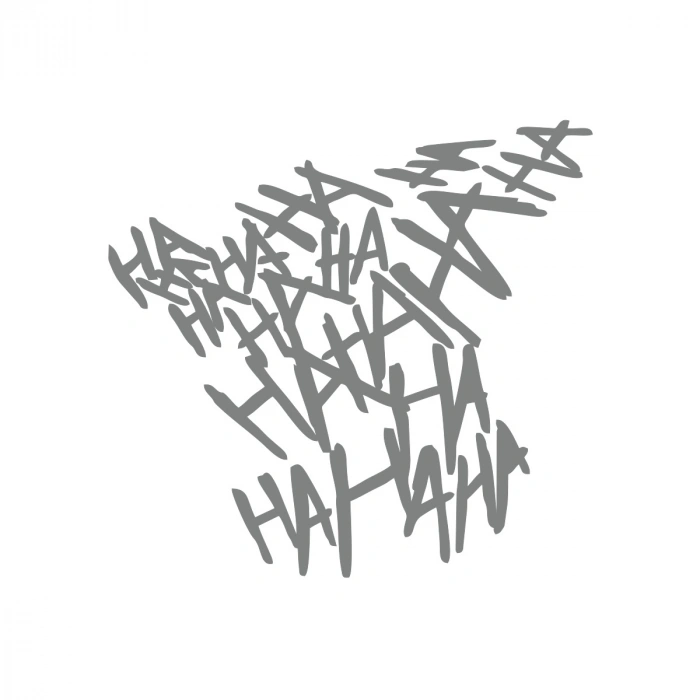 Hahahaha Araba Sticker 17x17 Cm Gri