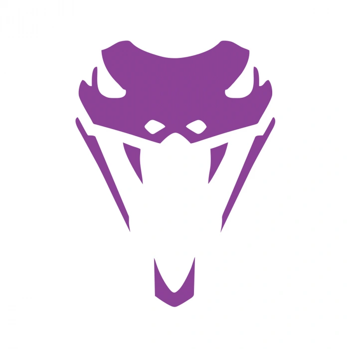 Yılan Kafası Araba Sticker 17x17 Cm Mor