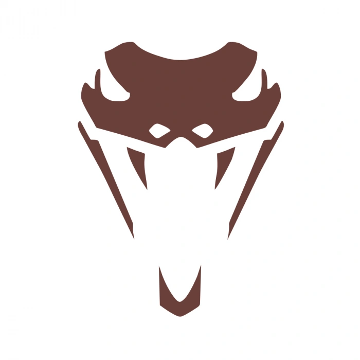 Yılan Kafası Araba Sticker 17x17 Cm Kahverengi