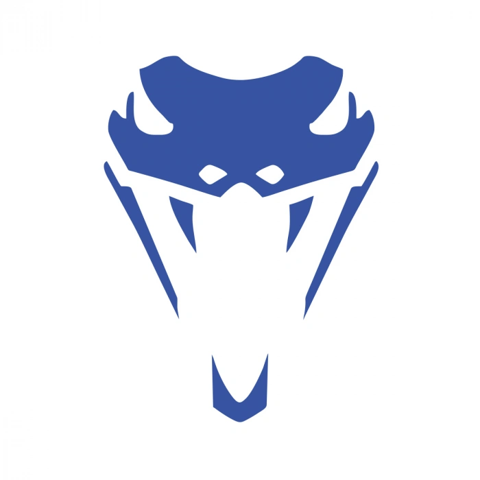 Yılan Kafası Araba Sticker 17x17 Cm Mavi