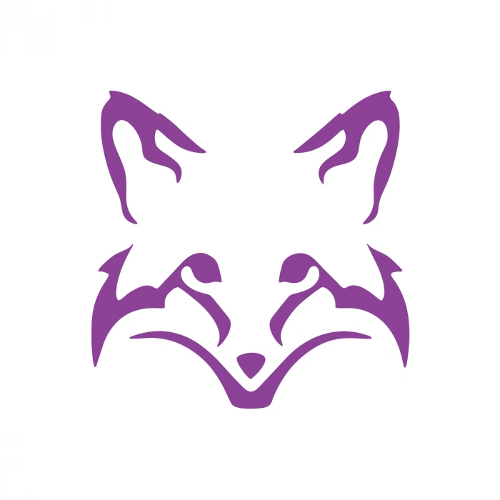 Tilki Kafası Araba Sticker 17x17 Cm Mor