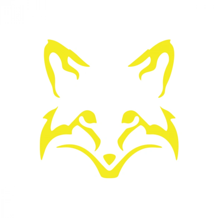 Tilki Kafası Araba Sticker 17x17 Cm Sarı