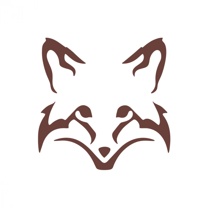 Tilki Kafası Araba Sticker 17x17 Cm Kahverengi