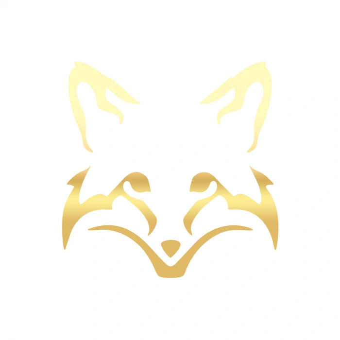 Tilki Kafası Araba Sticker 17x17 Cm Gold