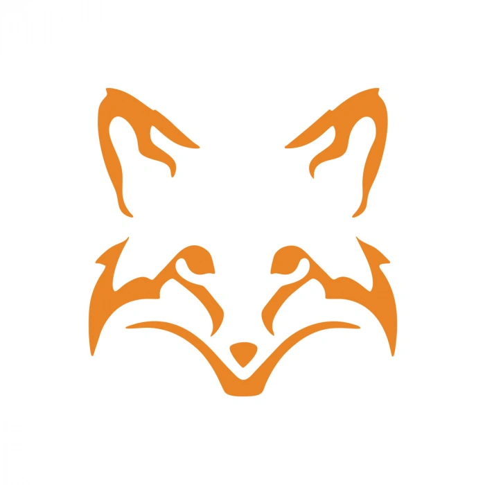 Tilki Kafası Araba Sticker 17x17 Cm Turuncu