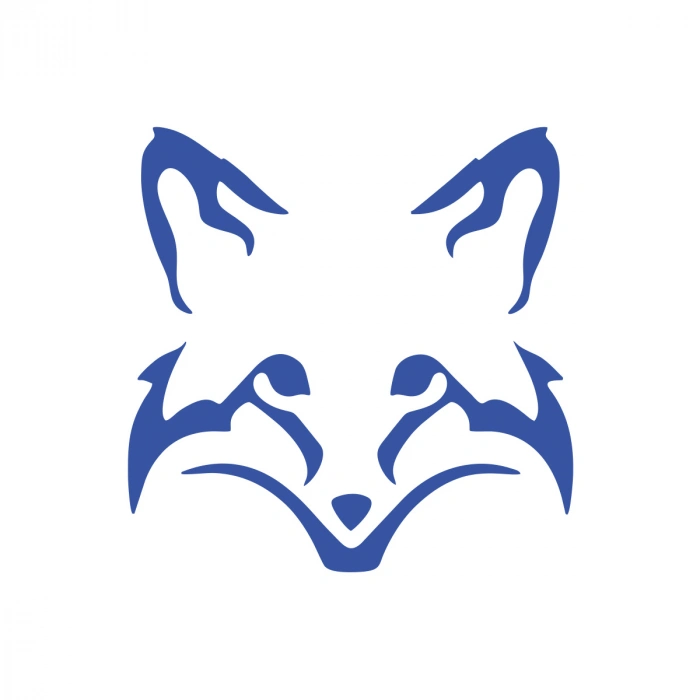 Tilki Kafası Araba Sticker 17x17 Cm Mavi