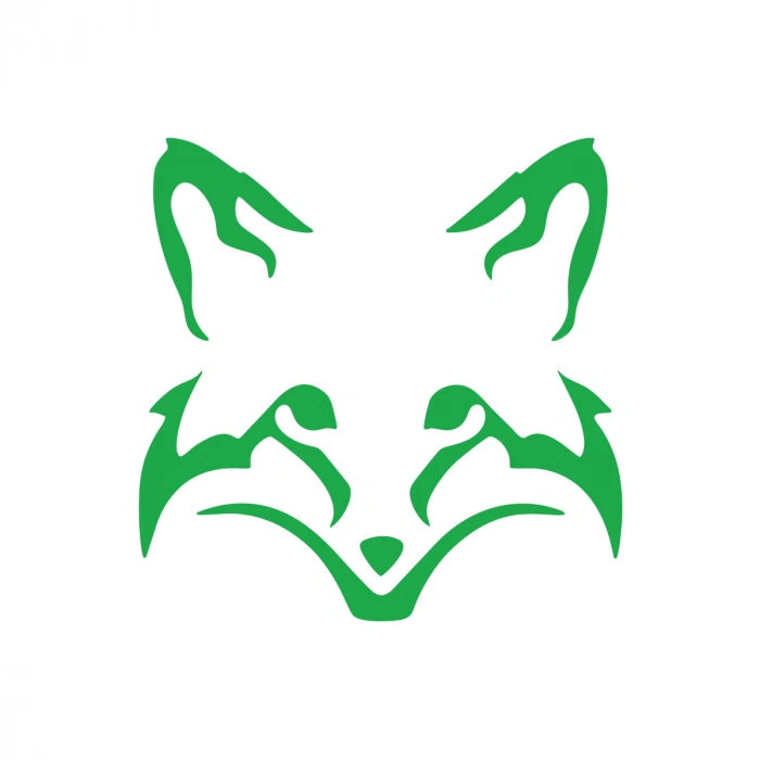 Tilki Kafası Araba Sticker 17x17 Cm Yeşil