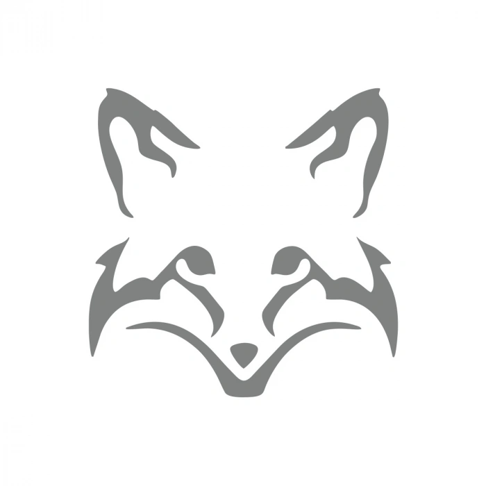 Tilki Kafası Araba Sticker 17x17 Cm Gri