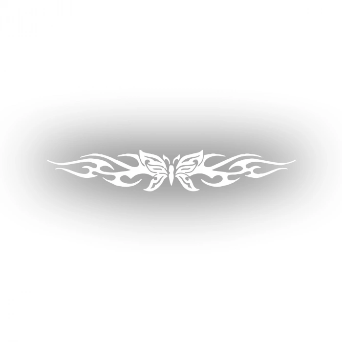 Alevli Kelebek Araba Sticker 17x17 Cm Beyaz