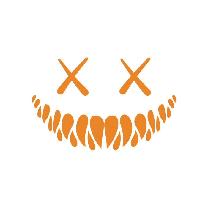 Şeytan Gülen Yüz Araba Sticker 17x17 Cm Turuncu