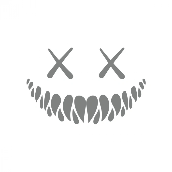 Şeytan Gülen Yüz Araba Sticker 17x17 Cm Gri