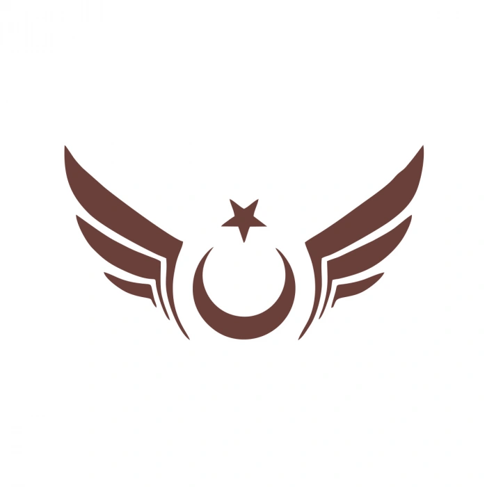 Kanatlı Türk Bayrağı Araba Sticker 17x17 Cm Kahverengi