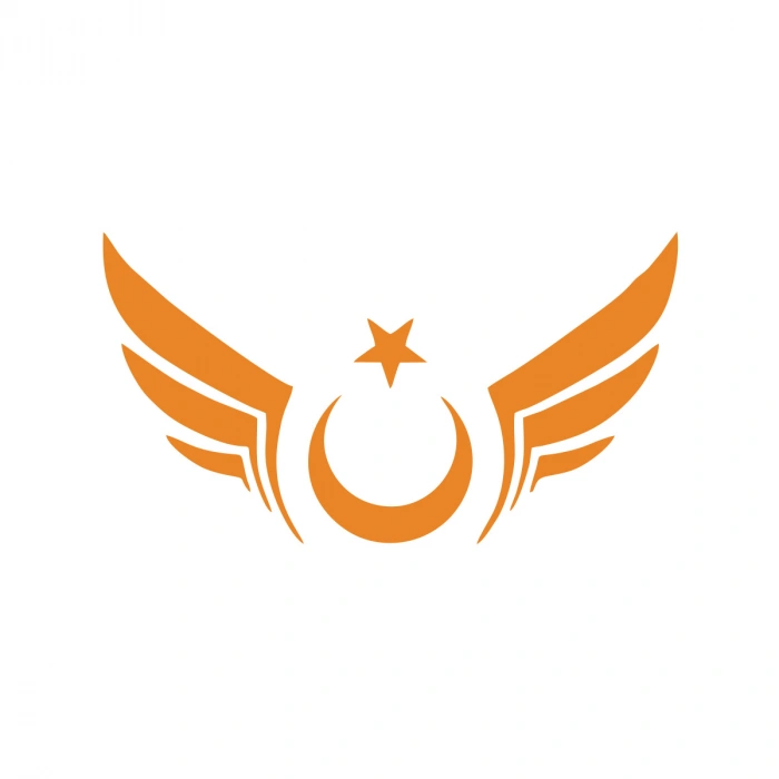 Kanatlı Türk Bayrağı Araba Sticker 17x17 Cm Turuncu