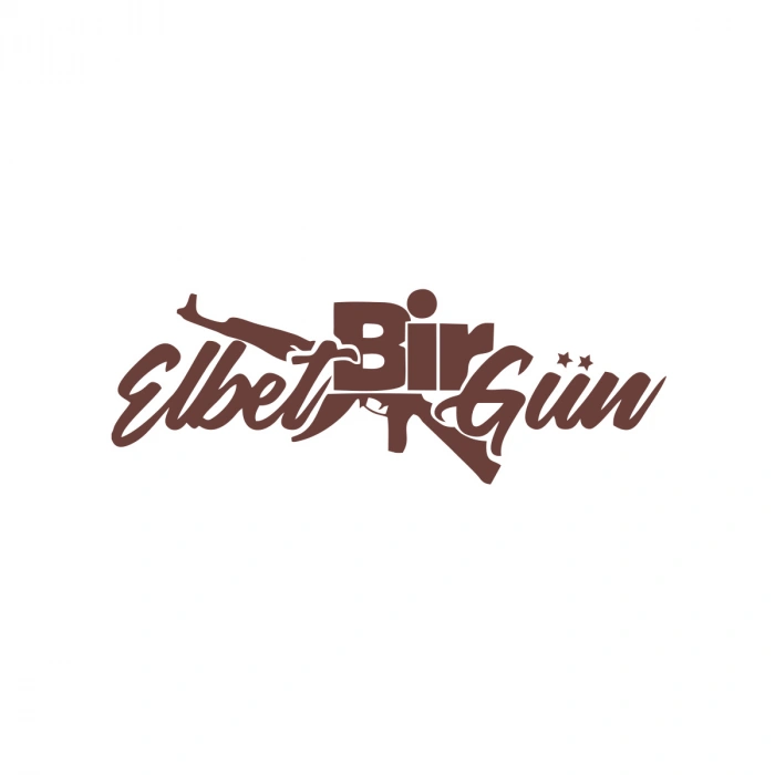 Elbet Bir Gün AK-47 Araba Sticker 17x17 Cm Kahverengi