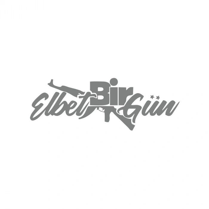Elbet Bir Gün AK-47 Araba Sticker 17x17 Cm Gri