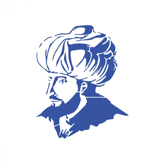 Fatih Sultan Mehmet Araba Sticker 17x17 Cm Mavi