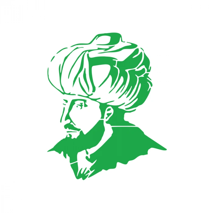 Fatih Sultan Mehmet Araba Sticker 17x17 Cm Yeşil