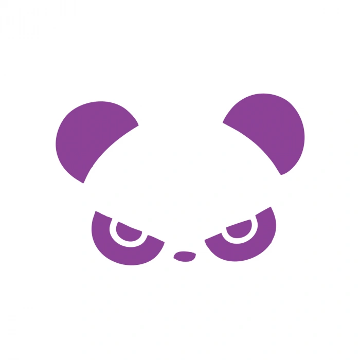 Kızgın Panda Araba Sticker 17x17 Cm Mor