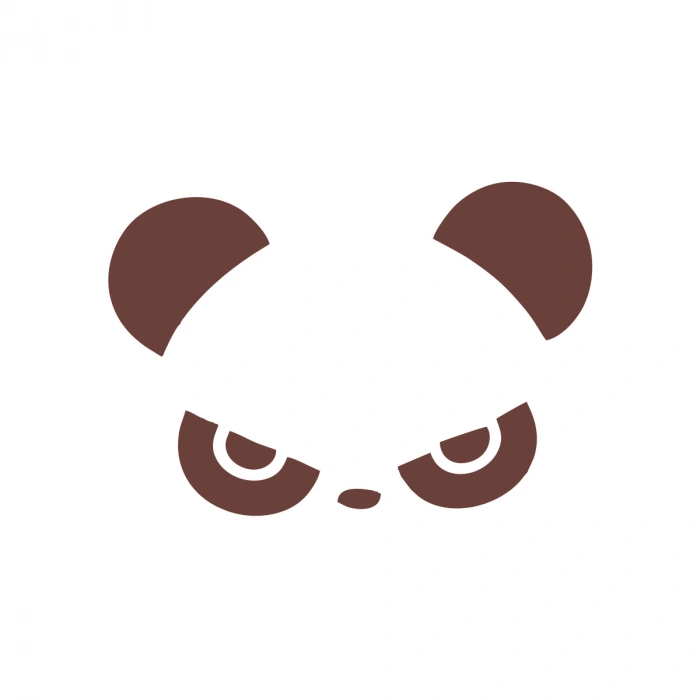 Kızgın Panda Araba Sticker 17x17 Cm Kahverengi