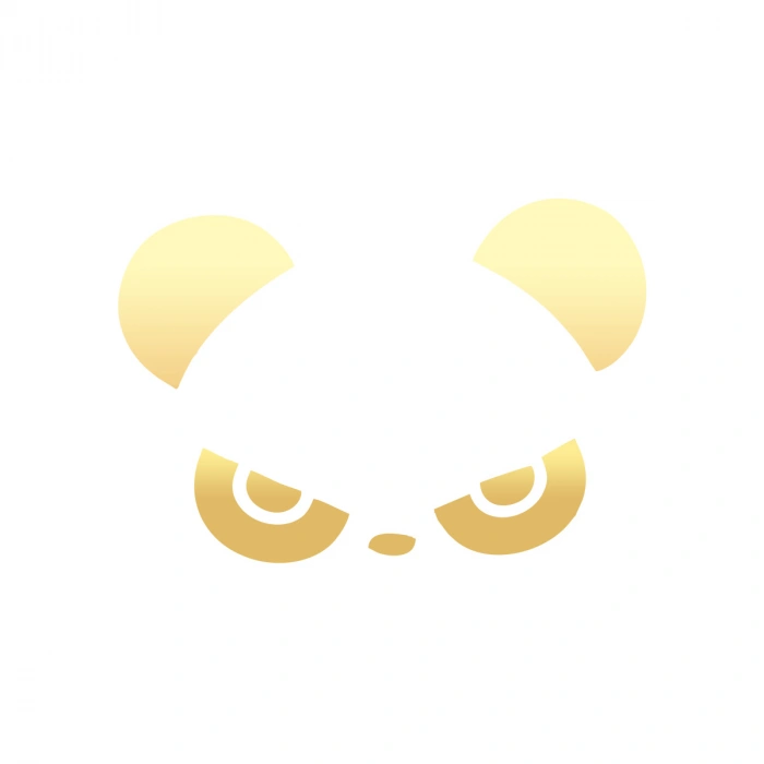 Kızgın Panda Araba Sticker 17x17 Cm Gold