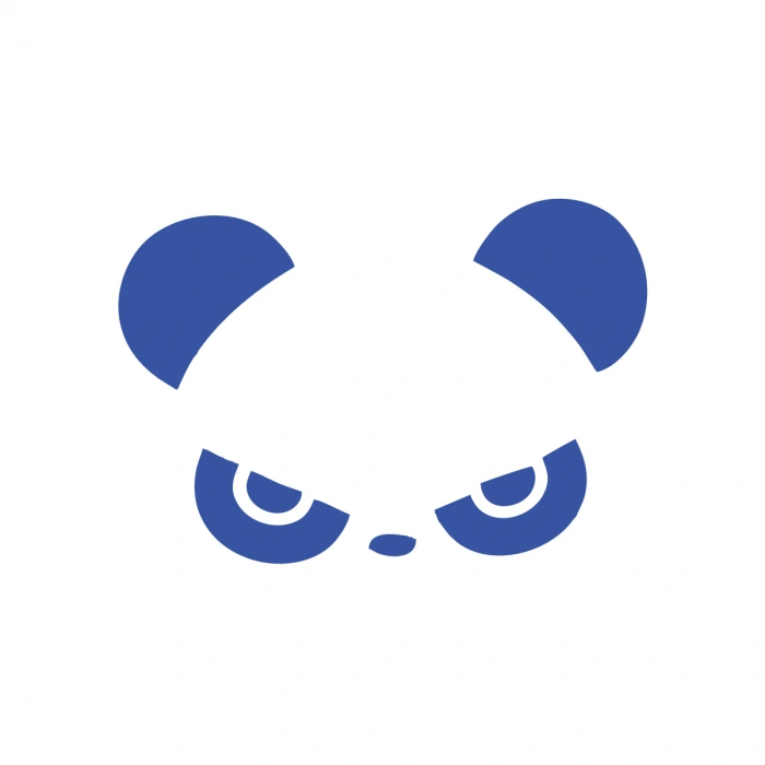 Kızgın Panda Araba Sticker 17x17 Cm Mavi