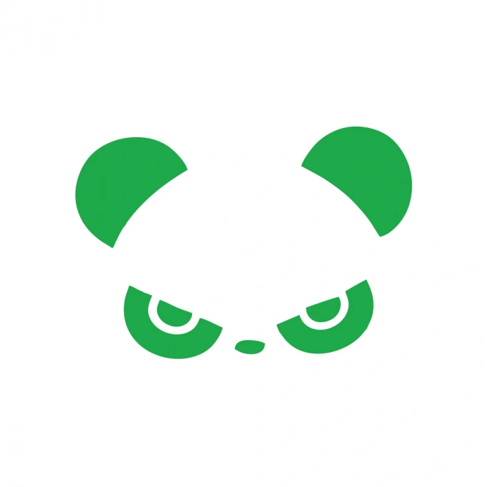 Kızgın Panda Araba Sticker 17x17 Cm Yeşil