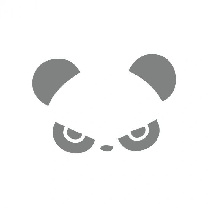 Kızgın Panda Araba Sticker 17x17 Cm Gri