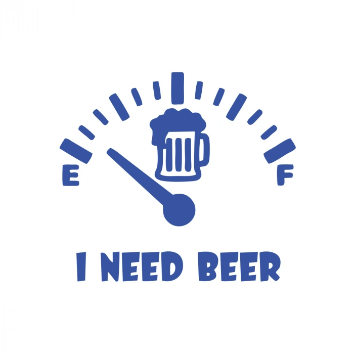 I Need Beer Araba Sticker  17x17 Cm Mavi
