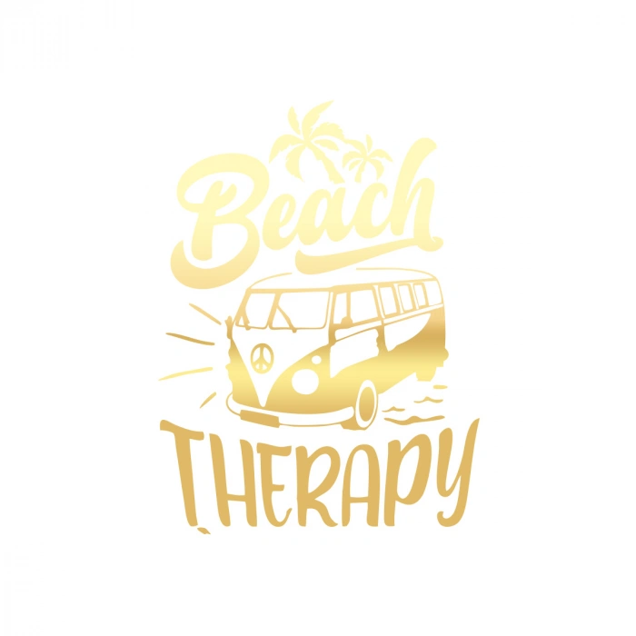 Beach Therapy Araba Sticker 17x17 Cm Gold